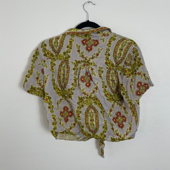 ⭐️Echarpe Button Down Chic Girly Hipster Hippie Paisley Boho Bohemian Classy Top - Picture 8 of 9